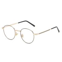 Dámske okrúhle okuliare proti modrému svetlu - Zlatá a čierna