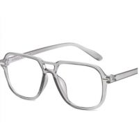 Počítačové okuliare proti modrému svetlu - Transparentné šedé, hranaté