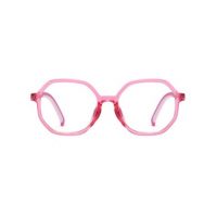Detské osemuholníkové počítačové okuliare proti modrému svetlu - Transparentné ružové