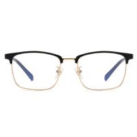 Polorámčekové okuliare proti modrému svetlu - Lesklé čierne, zlaté