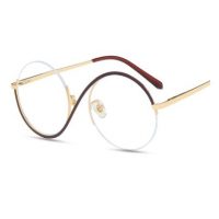 Unisex polorámčekové okuliare proti modrému svetlu - Červeno zlaté