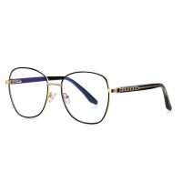 Dámske kovové okuliare proti modrému svetlu - čierne