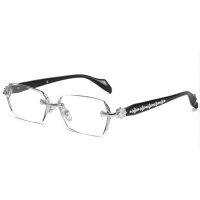 Retro bezrámové okuliare proti modrému svetlu - Strieborné