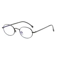 Kovové brýle proti modrému světlu - Černé, oválné