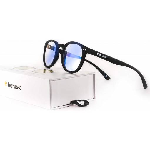 Foto - Horus X herné okuliare proti modrému svetlu - Unisex, čierne s čírymi sklami