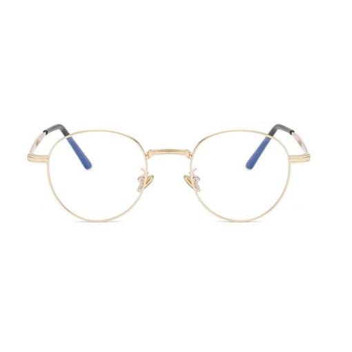 Foto - O-Q dámske okrúhle okuliare proti modrému svetlu - Zlatá