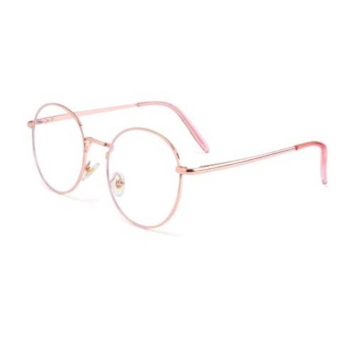 Foto - Okrúhle okuliare proti modrému svetlu - Ružová zlatá