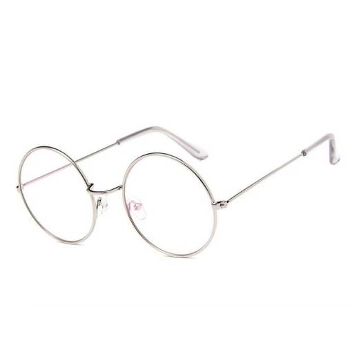 Foto - Kulaté okuliare proti modrému svetlu - Strieborné