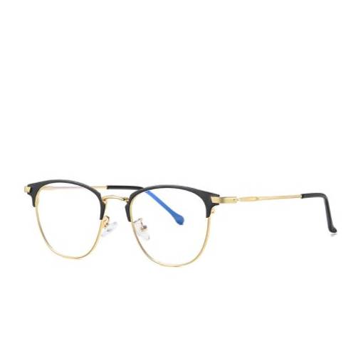 Foto - Obdĺžnikové okuliare proti modrému svetlu - Zlaté