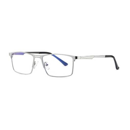 Foto - Kovové okuliare proti modrému svetlu - Unisex, strieborné