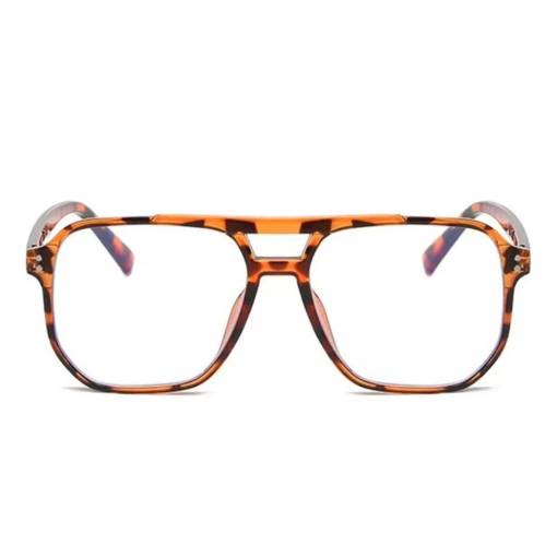 Foto - Počítačové okuliare proti modrému svetlu - Hnedé, hranaté