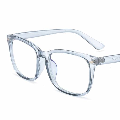Foto - Hranaté okuliare proti modrému svetlu - Transparentné, sivé