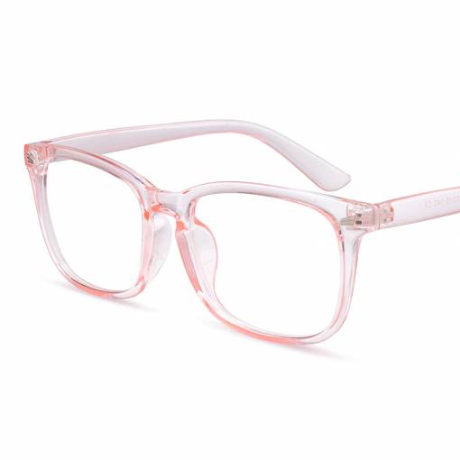 Foto - Hranaté okuliare proti modrému svetlu - Transparentné, ružové