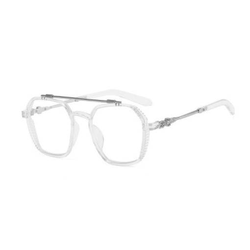 Foto - Pánske okuliare proti modrému svetlu - Transparentné strieborné