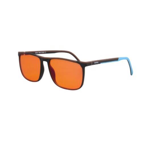 Foto - Pánske počítačové okuliare proti modrému svetlu - Oranžové sklá, čierno modrá