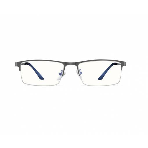 Foto - Kovové polorámčekové okuliare proti modrému svetlu - Tmav osivé