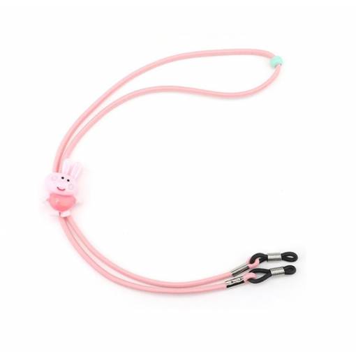 Foto - Detská elastická šnúrka na okuliare - Svetlo ružová, zajačik