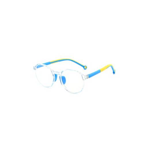 Foto - Detské hranaté okuliare proti modrému svetlu - Transparentné, modro žlté