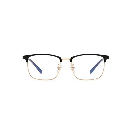 Foto - Polorámčekové okuliare proti modrému svetlu - Lesklé čierne, zlaté