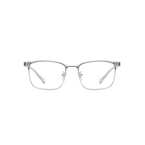 Foto - Polorámčekové okuliare proti modrému svetlu - Strieborné, transparentné