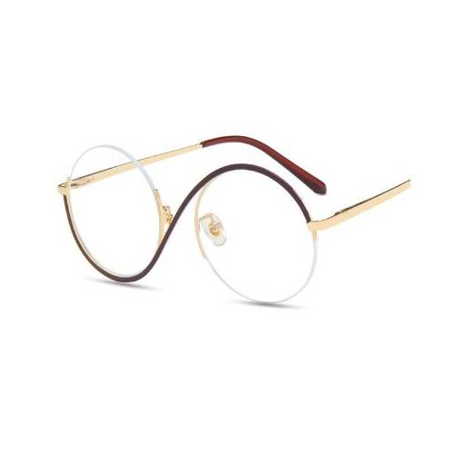Foto - Unisex polorámčekové okuliare proti modrému svetlu - Červeno zlaté