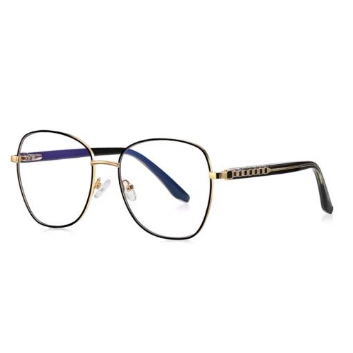 Foto - Dámske kovové okuliare proti modrému svetlu - čierne