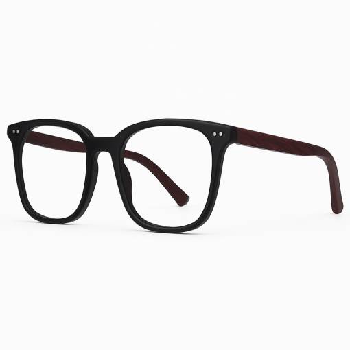 Foto - Hranaté okuliare proti modrému svetlu - čierne, červené