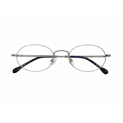 Foto - Kovové okuliare proti modrému svetlu - Strieborné, oválne