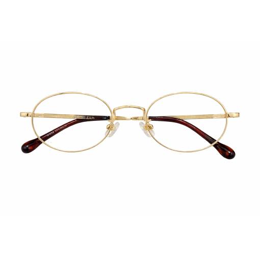 Foto - Kovové okuliare proti modrému svetlu - Zlaté, oválne